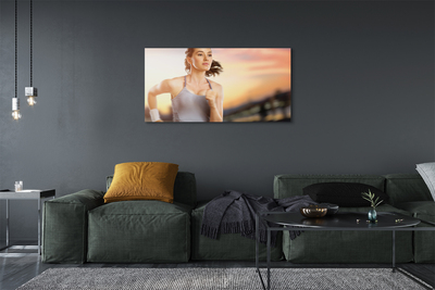 Duży obraz na płótnie Kobieta na Tle Nieba