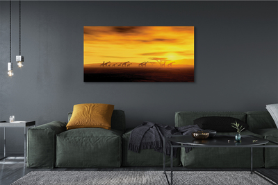 Duży obraz na płótnie Drzewo i Żyrafy pod Niebem