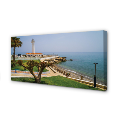 Fotoobraz na płótnie Latarnia Morska na Skalistym Brzegu