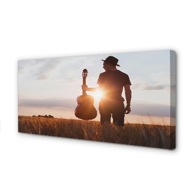 Obraz drukowany na płótnie Ekspresja Gry Na Gitarze
