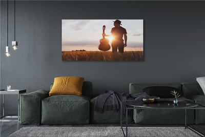 Obraz drukowany na płótnie Ekspresja Gry Na Gitarze