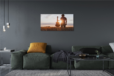 Obraz drukowany na płótnie Ekspresja Gry Na Gitarze