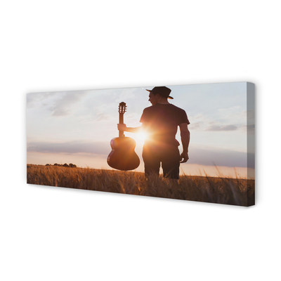 Obraz drukowany na płótnie Ekspresja Gry Na Gitarze