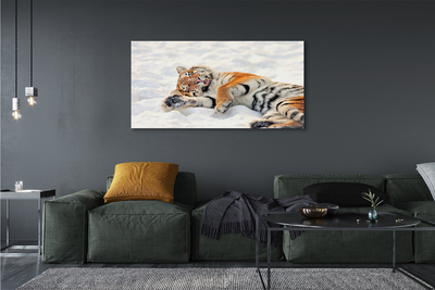 Fotoobraz na płótnie Zimowy Tygrys na Śniegu