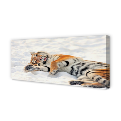 Obraz na płótnie Tygrys zima śnieg