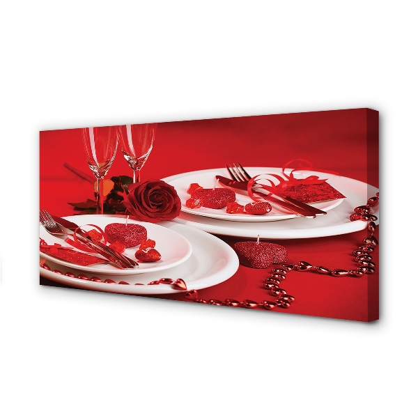 Fotoobraz na płótnie Róża i Miłosny Toast