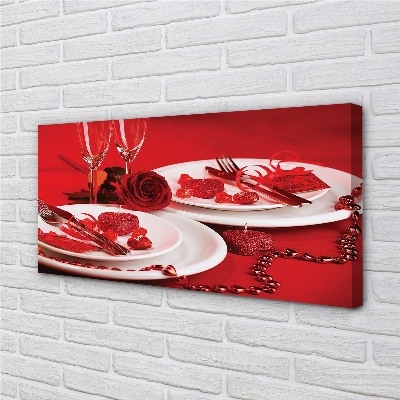 Fotoobraz na płótnie Róża i Miłosny Toast