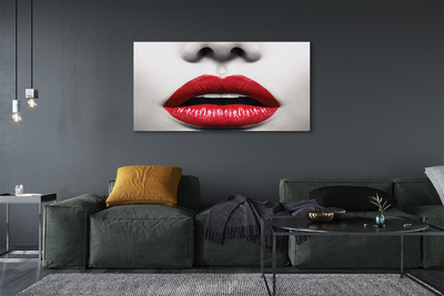 Duży obraz na płótnie Czerwone Usta i Nos Kobiety