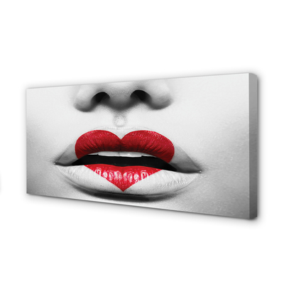 Duży obraz na płótnie Usta z Sercem