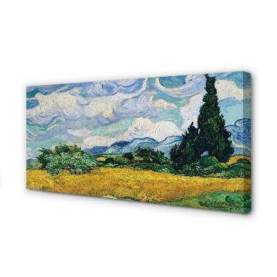Obraz na płótnie Pole pszenicy z cyprysami - Vincent van Gogh