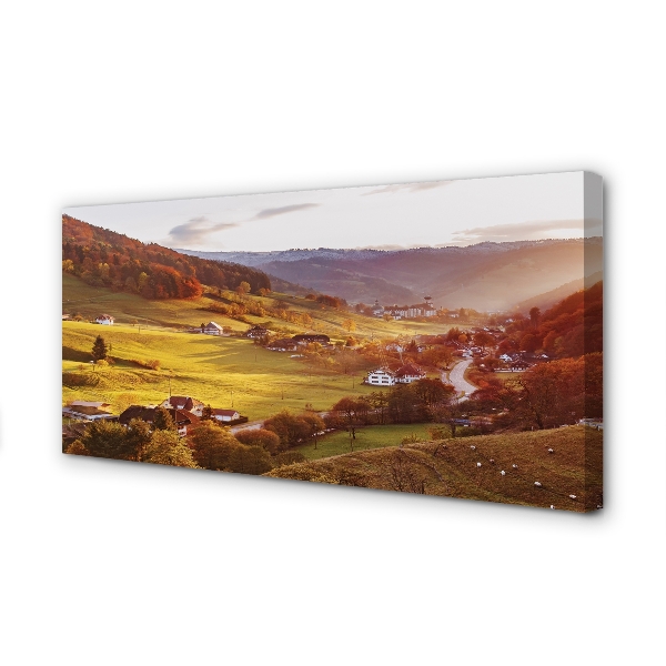 Obraz drukowany na płótnie Dolina w Objęciach Lasu