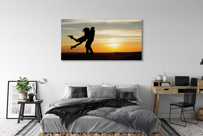 Duży obraz na płótnie Ludzie i Chmury o Zachodzie