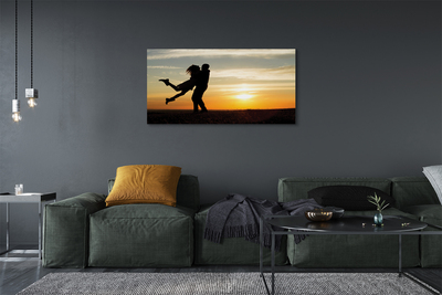 Duży obraz na płótnie Ludzie i Chmury o Zachodzie