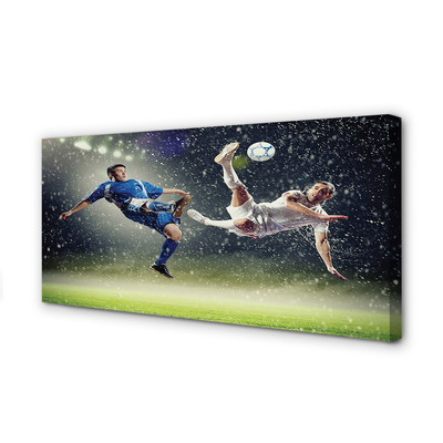 Obraz drukowany na płótnie Futbol W Strugach Deszczu