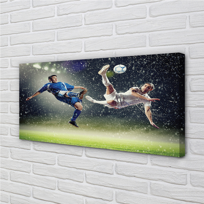 Obraz drukowany na płótnie Futbol W Strugach Deszczu