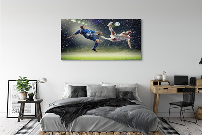 Obraz drukowany na płótnie Futbol W Strugach Deszczu