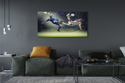 Obraz drukowany na płótnie Futbol W Strugach Deszczu