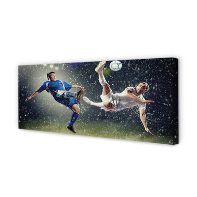 Obraz drukowany na płótnie Futbol W Strugach Deszczu