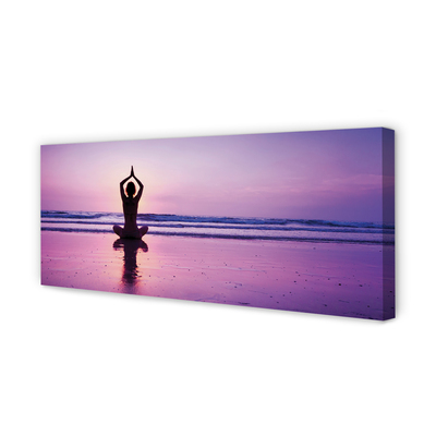 Obraz na płótnie Kobieta morze joga