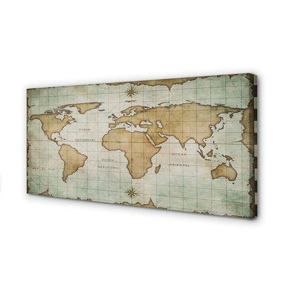 Obraz drukowany na płótnie Artystyczna Przypalona Mapa