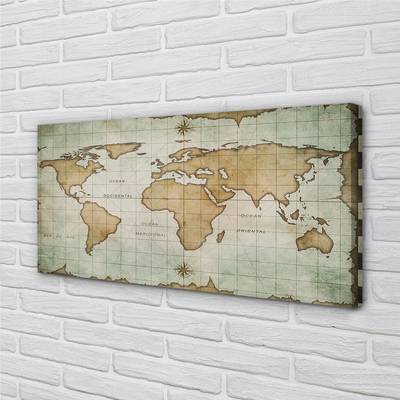 Obraz drukowany na płótnie Artystyczna Przypalona Mapa