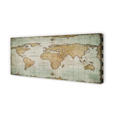 Obraz drukowany na płótnie Artystyczna Przypalona Mapa