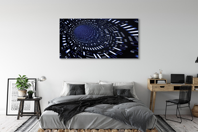 Zdjęcie na płótnie Błękitny Tunel Przestrzenny 3D