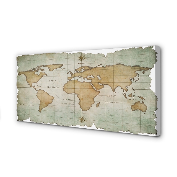 Obraz drukowany na płótnie Mapa Świata