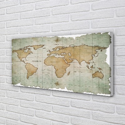 Obraz drukowany na płótnie Mapa Świata