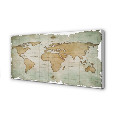 Obraz drukowany na płótnie Mapa Świata