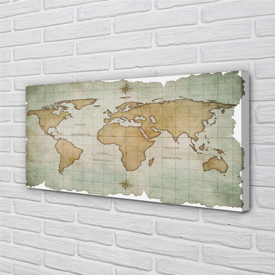 Obraz drukowany na płótnie Mapa Świata