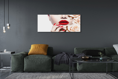 Obraz drukowany na płótnie Róże i Czerwone Usta