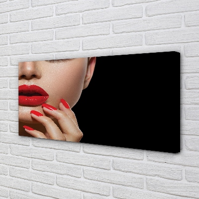 Obraz drukowany na płótnie Czerwień Ust i Paznokci