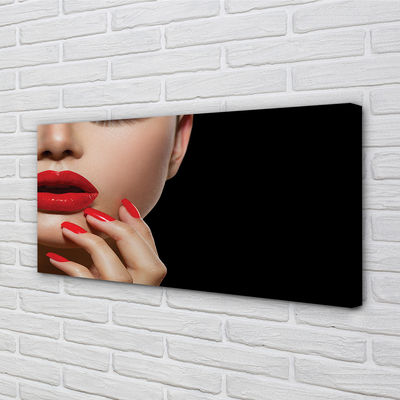 Obraz drukowany na płótnie Czerwień Ust i Paznokci