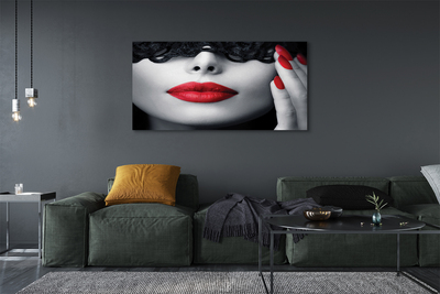 Obraz drukowany na płótnie Zmysłowe Czerwone Usta