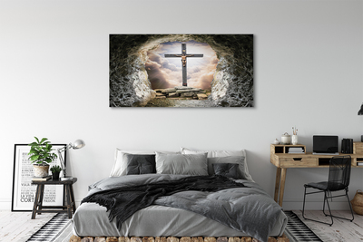 Obraz na płótnie Jaskinia krzyż światło Jezus