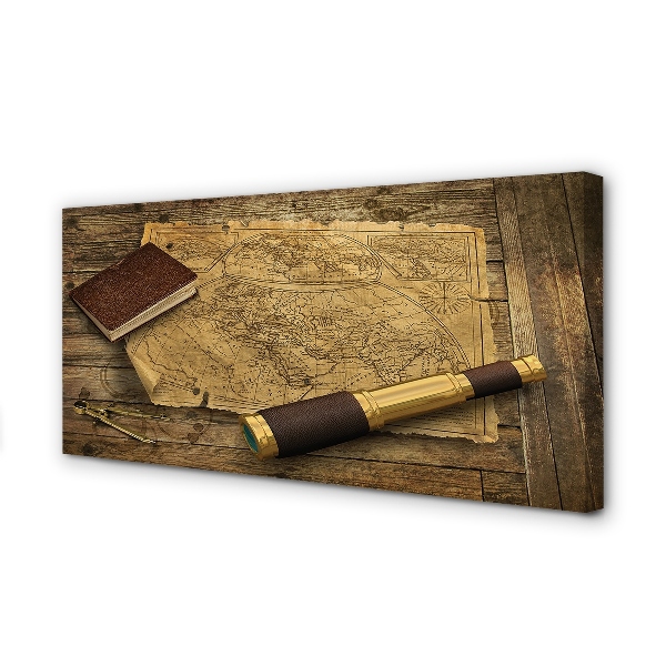 Obraz na płótnie Stara Mapa i Zeszyt