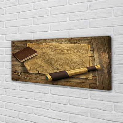 Obraz na płótnie Stara Mapa i Zeszyt