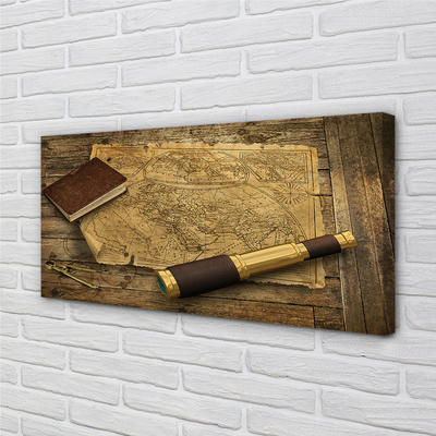 Obraz na płótnie Stara Mapa i Zeszyt