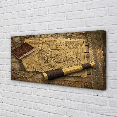 Obraz na płótnie Stara Mapa i Zeszyt