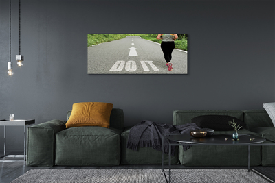Obraz canvas na ścianę Kobieta Biegnąca Drogą