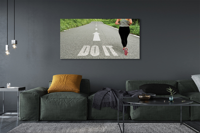 Obraz canvas na ścianę Kobieta Biegnąca Drogą