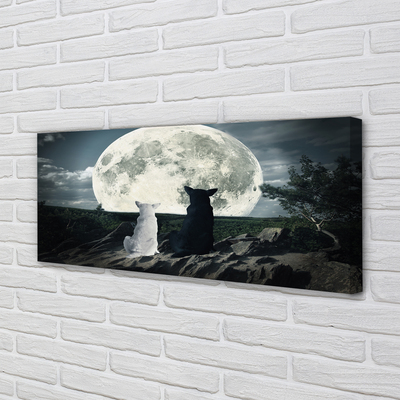 Obraz na płótnie Wataha Wilków przy Pełni Księżyca