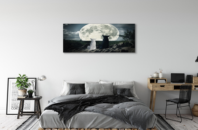 Obraz na płótnie Wilki księżyc las