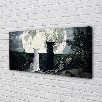 Obraz na płótnie Wataha Wilków przy Pełni Księżyca