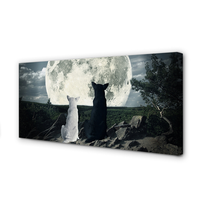 Obraz na płótnie Wataha Wilków przy Pełni Księżyca