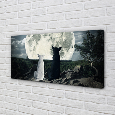 Obraz na płótnie Wataha Wilków przy Pełni Księżyca