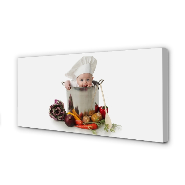 Obraz drukowany na płótnie Dziecko bawiące się w Kuchni