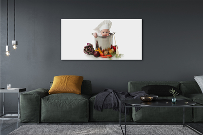 Obraz drukowany na płótnie Dziecko bawiące się w Kuchni