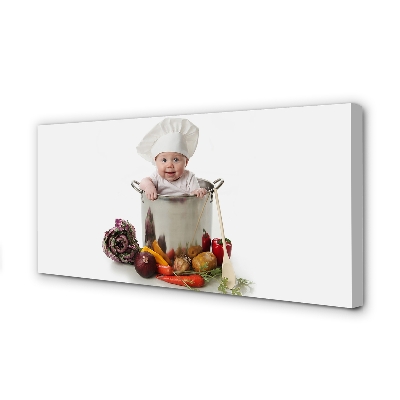 Obraz na płótnie Dziecko w garnku warzywa